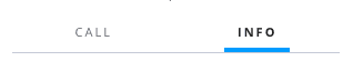 Tabs labeled Call and Info with Info tab highlighted.