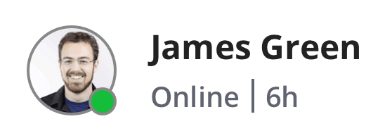 Profile of agent James Green, online for 6 hours.
