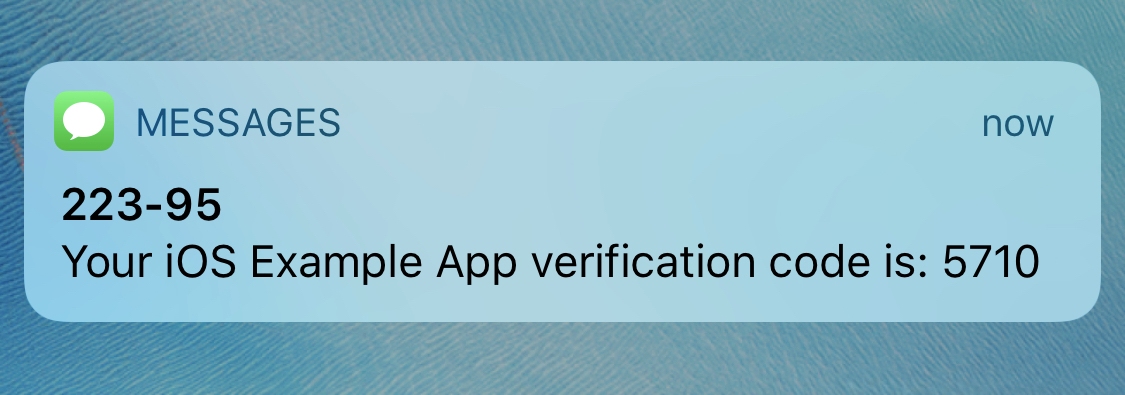 iOS phone verification message iOS phone verification message