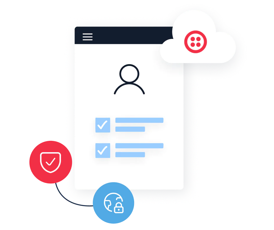 Illustration of Twilio’s best-in-class data protection program. Illustration of Twilio’s best-in-class data protection program.