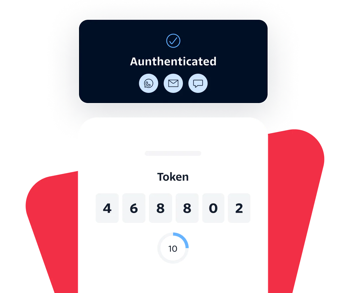 Two-Factor Authentication Screen with Verification Code Entry Illustration showing how a business can use Verify to authenticate a user’s identity as an account security measure.