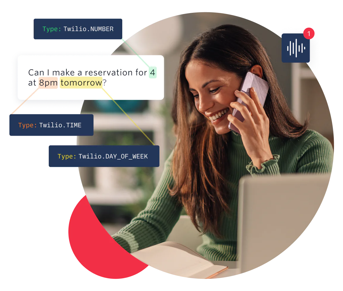 Illustration showing how a company can analyze and extract information from a customer phone call.  Illustration showing how a company can analyze and extract information from a customer phone call.